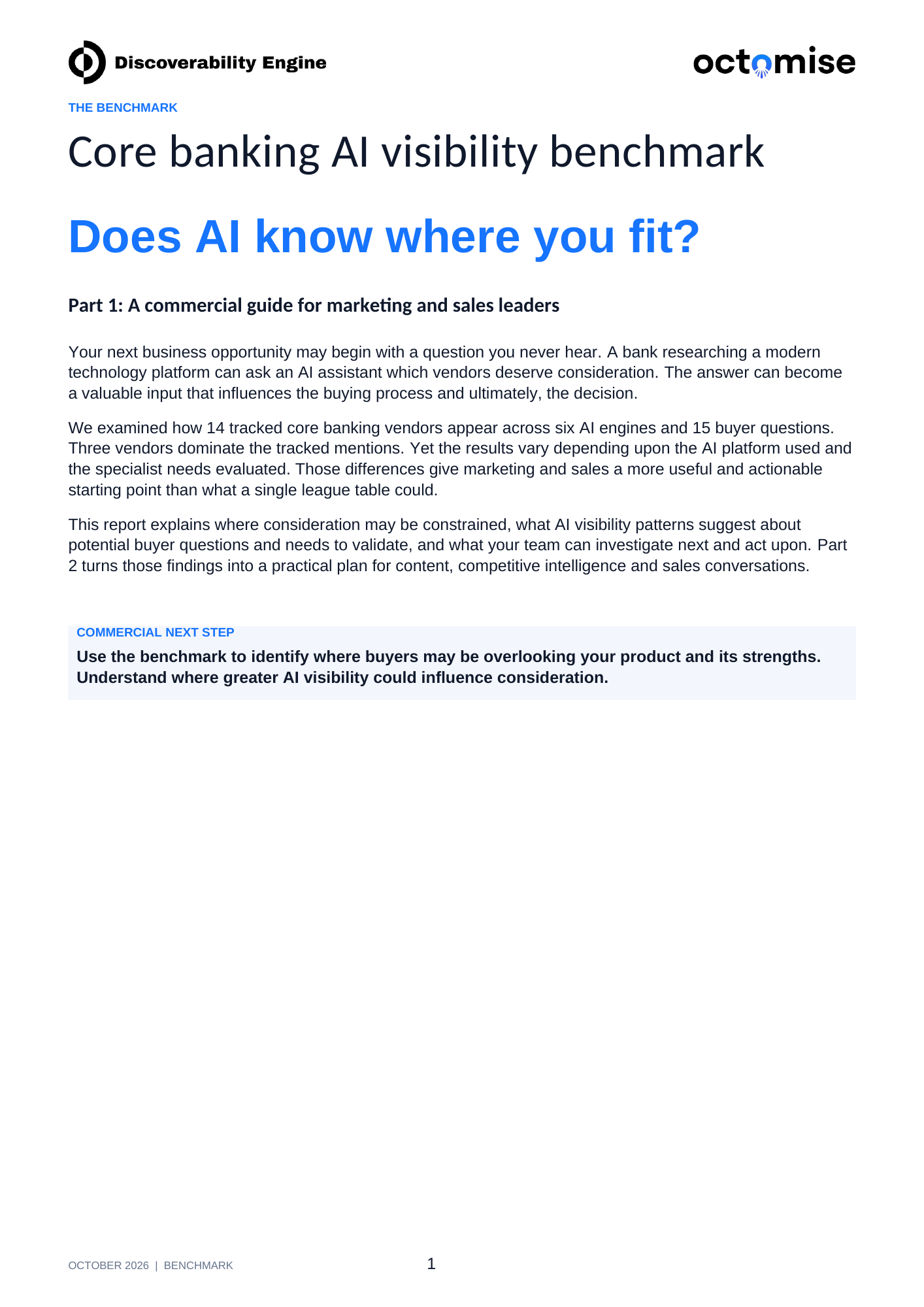 Core Banking AI Visibility Benchmark report cover